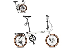 SAHISTCT 16 Inch Folding Bike for Adult Men Women, Commuter Bicycle with 7-Speed, High-Carbon Steel Comfortable City Bikes,Folding Bicycle for Commuting