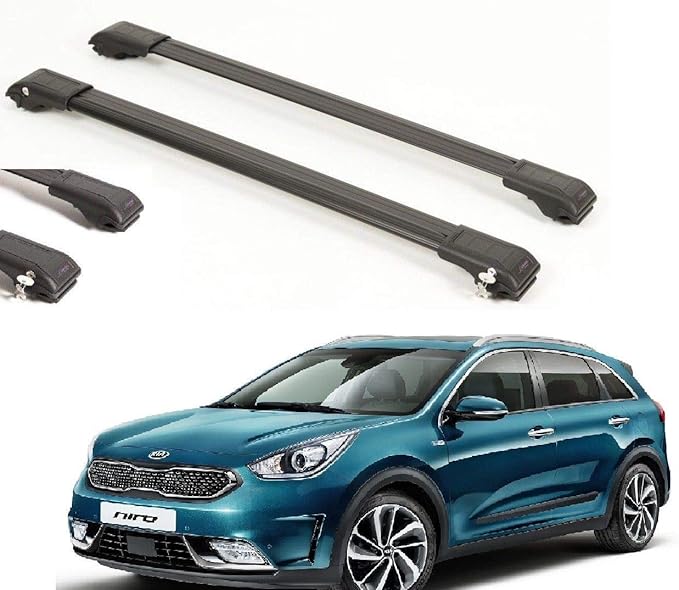 TOP ROOF Rack Cross BAR Cross Rail Lockable FIT for KIA NIRO EV 2017UP