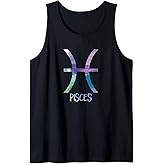 Pisces Zodiac Symbol Astrology Fish Water Sign Tank Top