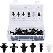 Car Body Clips, Auto Trim Fastener Retainers, Plastic Bumper Rivets Push In Type, Assorted For