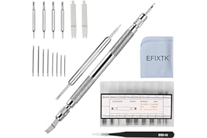 MICHAEL JOSH EFIXTK Spring Bar Tool Set with Extra 6 Tips Pins for Watch Wrist Bands Strap Removal Repair Fix Kit,72PCS Extra Watch Pins