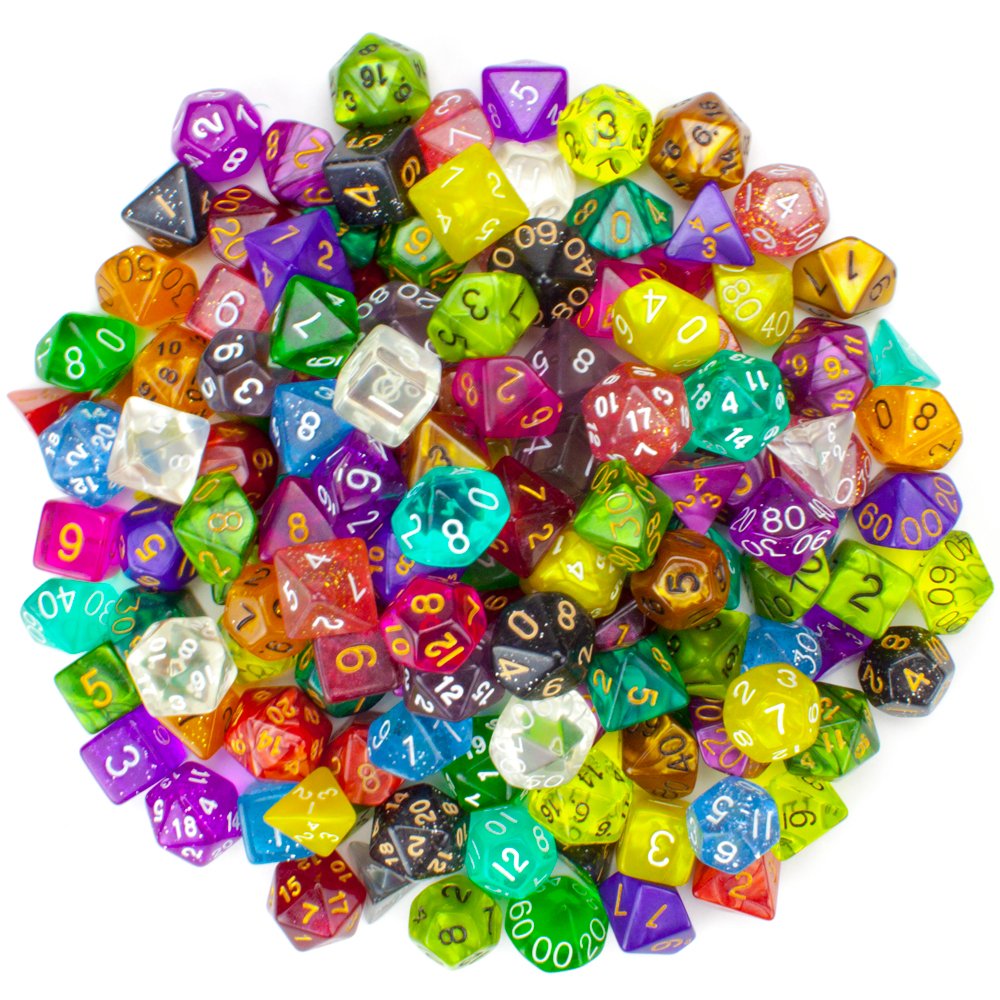 Wiz Dice Series II 100+ Pack of Random Polyhedral Dice 15 Guaranteed
