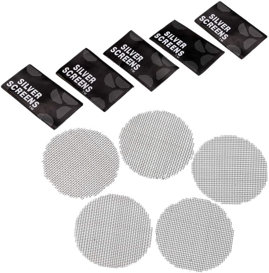Lomire Stainless Steel Pipe Screen Filters, 25 Pcs Smoking Screens Mesh Gauze Metal Filters Accessories for Hookah Tobacco Water Pipe - 20mm, Silver