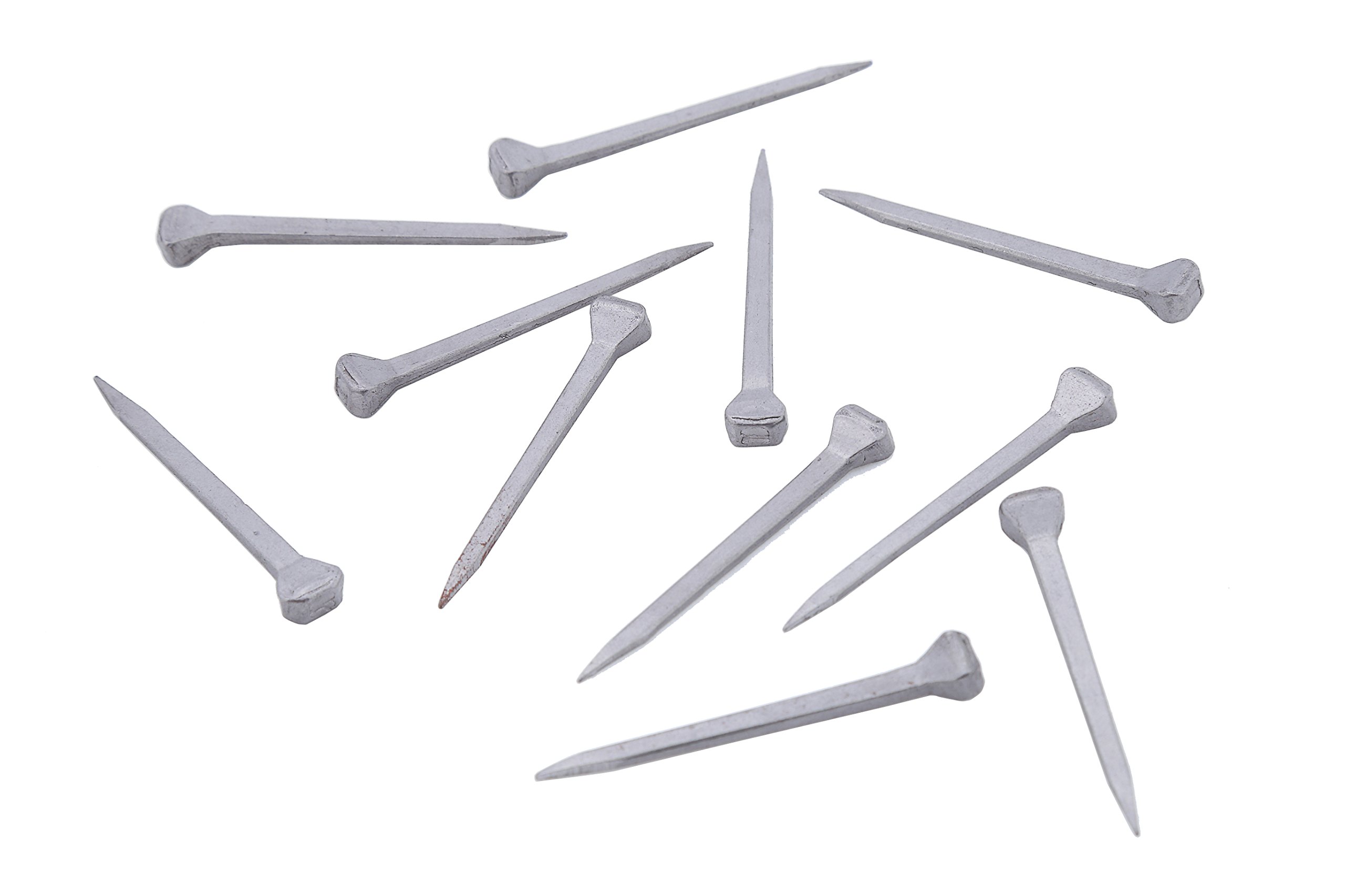 RinTalen 2 Inch Horseshoe Nails, Box of 100, Alloy Steel, Grey, Flat Head, 100 Pieces, Construction/DIY & Electronics Assembly