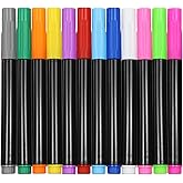 Unicelucky 12-Color Markers for LED Note Board with Colors, Compatible with Reusable Doodle Book, Light-Up Acrylic Message Bo