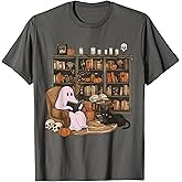 Ghost Reading Book Cat Lover Halloween Reading Enthusiast T-Shirt