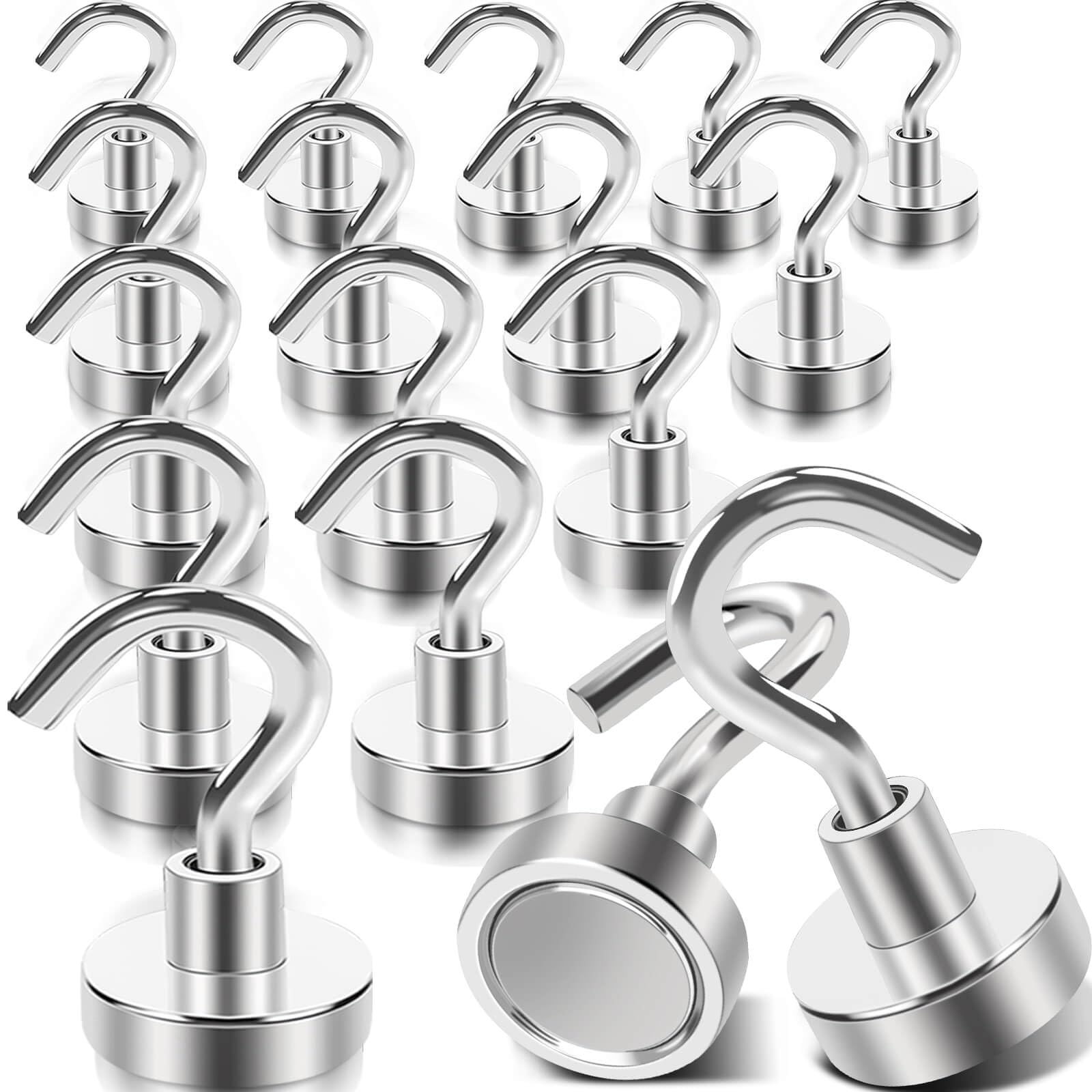 28pcs Magnetic Hooks for Cruise Cabins, 22lb+ Strong Magnetic Hooks for Fridge, Muti-Use Magnet Hooks Heavy Duty for Hanging, Neodymium Magnets Metal Hooks for Kitchen, BBQ Grill, Campervan, Van
