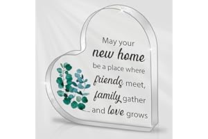 BELATELOVE Housewarming Gift for New Home, House Warming Gift for Women, New House New Apartment Gift, New Home Gift Office Desk Decor Heart Acrylic Ornament