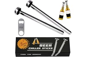 PONPUR Stocking Stuffers Gifts for Men Adult Dad Christmas, 2pc Beer Chiller Sticks with 1 Bottle Opener, Gift for Him Coworker Husband, Unique Beer Gifts for Men, Cool Anniversary Birthday Gift Ideas
