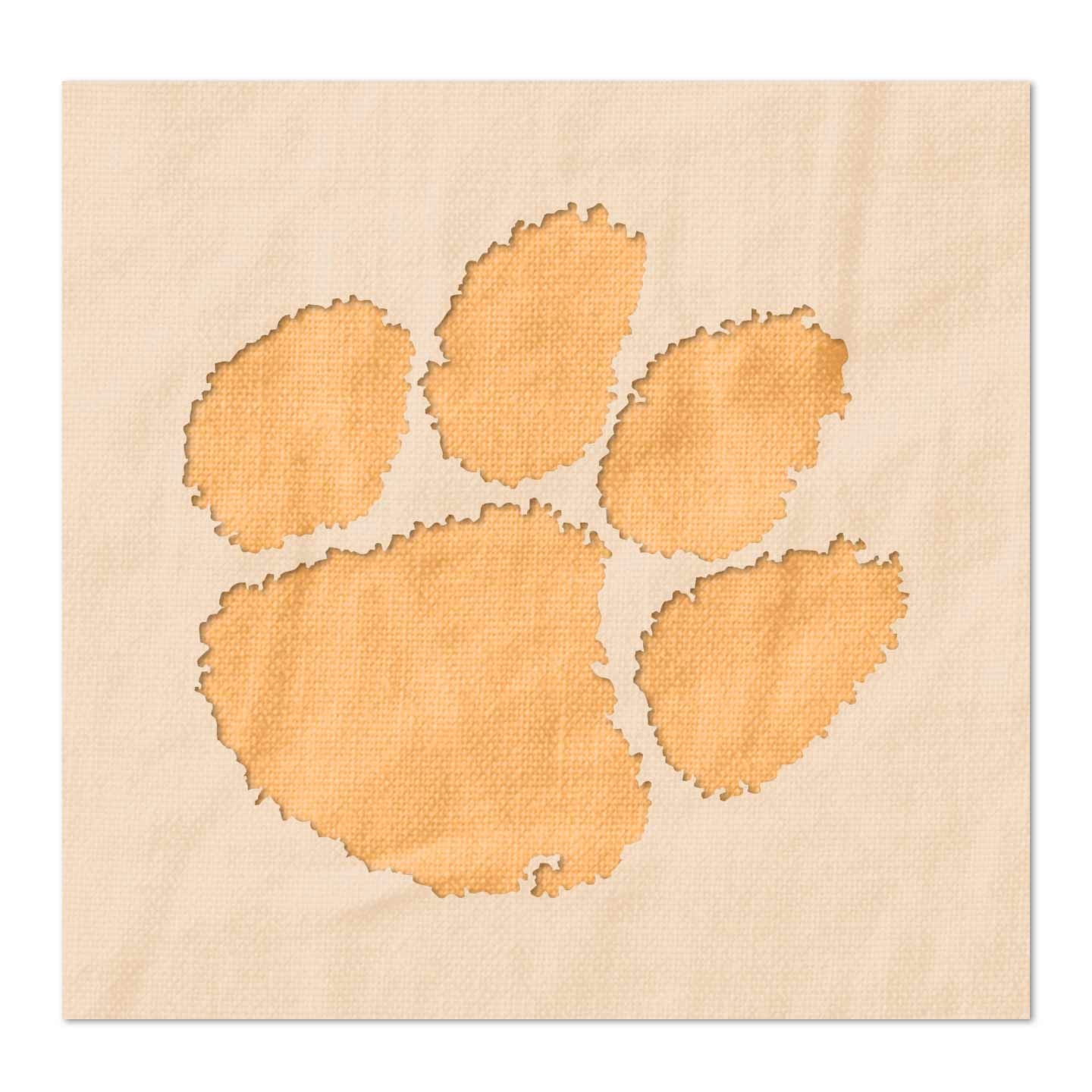 Clemson Tigers Paw Logo Stencil Reusable 14 Mil Mylar Plastic 3 X 289 Inches