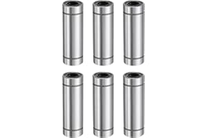 uxcell 6Pcs LM8LUU Linear Bearing 8mm Bore 15mm OD 45mm Length Linear Ball Bearings Double Side Rubber Sealed Bearing Steel f