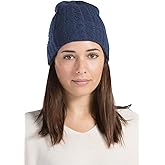 Fishers Finery Women's 100% Pure Cashmere Cable Knit Hat; Super Soft; Cuffed