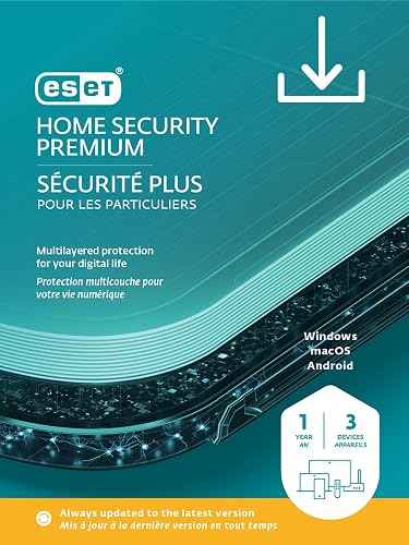 ESET Home Security Premium | Antivirus | 2025 Edition | 3 Devices | 1 Year| Password Manager | Privacy Protection | Ransomware | Anti-Theft | Digital Download [PC/Mac/Android]