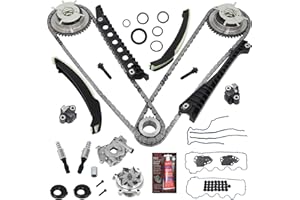 GDO 5.4 Timing Chain Kit with Water Pump, Oil Pump, Cam Phaser Tensioner VVT Valves for 2004-2009 Ford F-150 2005-2010 Lincoln Navigator 5.4L 3V Triton 3R2Z-6A257-DA