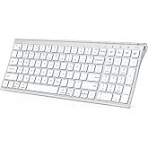 iClever BK10 SE Bluetooth Keyboard for Mac, Slim Full-Size Keyboard, Silver | 3-Device Bluetooth Switching, Ultra-Slim, Quiet Typing, Numeric Keypad, Rechargeable, Wireless Keyboard for Mac and Windows