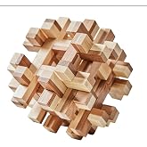 Bits and Pieces Wooden Brain Teaser Puzzle, 3D Puzzle | Wood Cube Logic, Puzzles for Adults, Disentanglement Puzzle