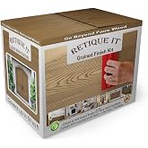 Retique It Wood Finish Multi-Purpose Kit - GO Beyond Faux Wood with Paintable Liquid Wood Based Primer and Gel Stain - Graining Tools Included (2X 16oz, Black Walnut)