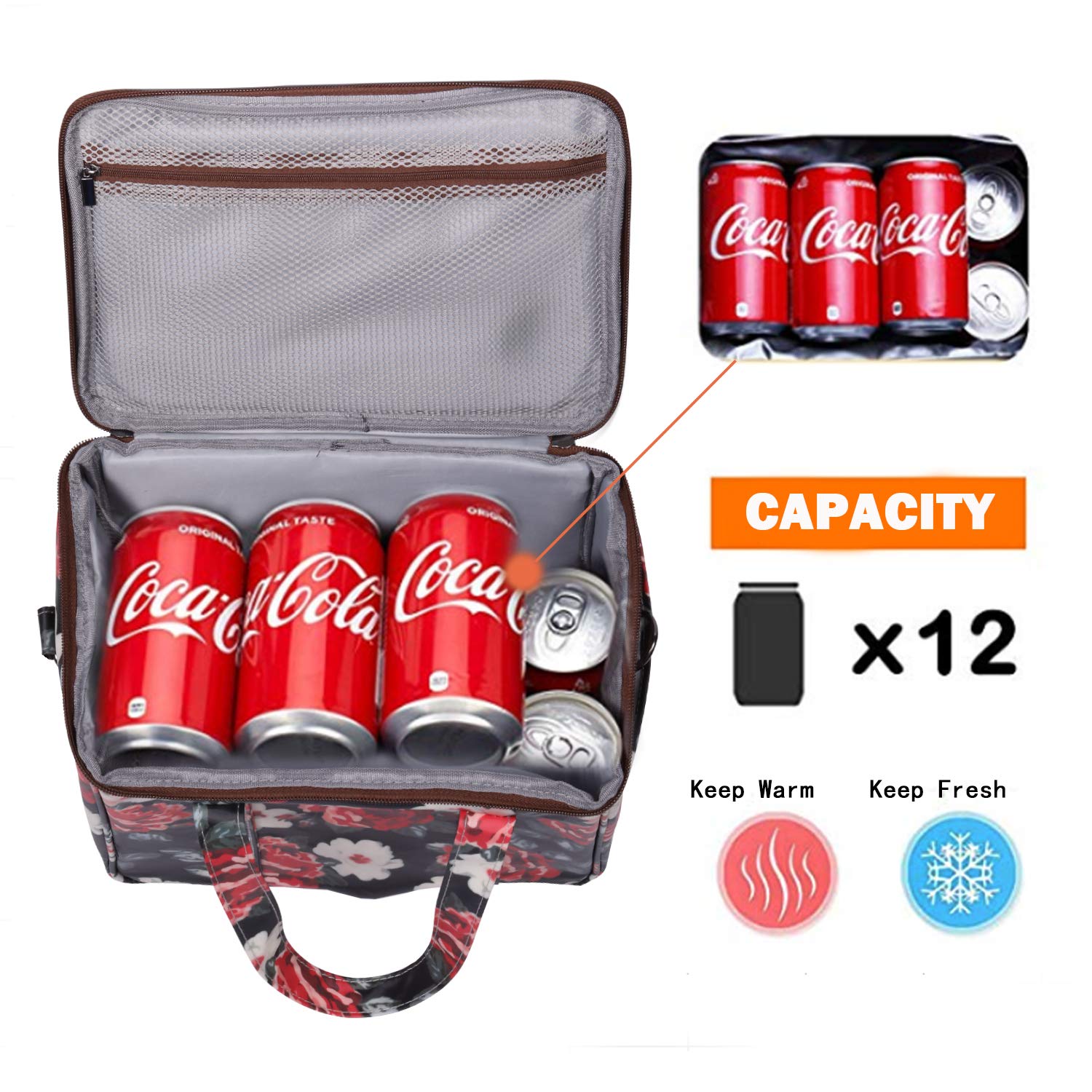 Lunch Bags for Women,Kwartz Insulated Lunch Box Large Capacity Cooler Tote Bag Thermal Leak Proof Liner Lunch Organizer for Women Picnic Hiking Beach Working