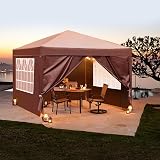 Bonnlo Pop Up Gazebo 3m x 3m with Detachable Sides Grey view 2