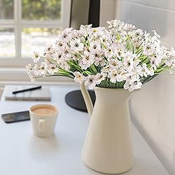 ColoPlay 24 White Bundles Artificial Flowers for
