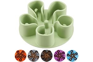 Slow Feeder Dog Bowls Insert, Bestalk Soft Silicone Slow Eating Dog Bowl Insert with Suction Cups for Small, Medium and Large Dogs(Green M)