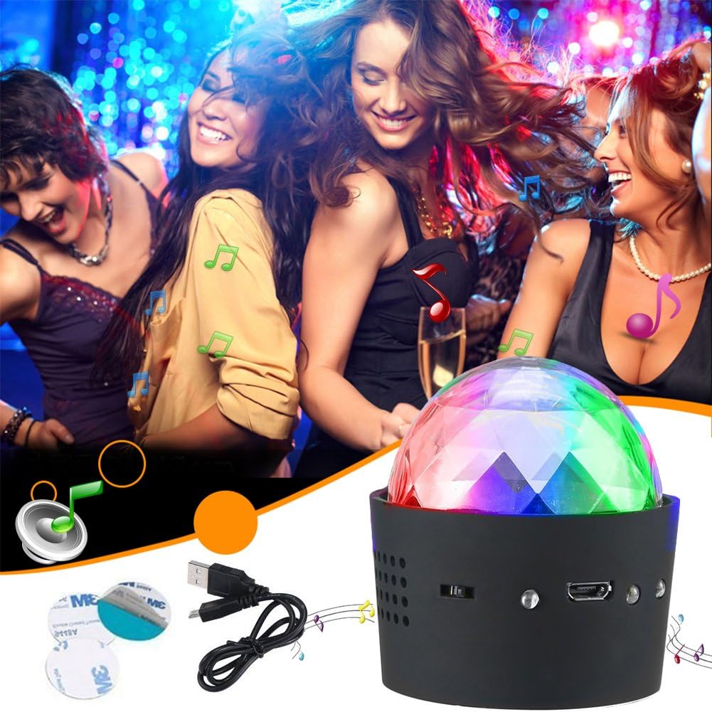 Mini Disco Light, YHone Sound Activated Multi-coloured Battery Operated Disco Ball Light,Car Decoration Light , Led Stage Light ,Christmas Lights,Halloween Party Light (Portable Battery Powered)