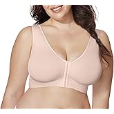 JUST My Size Womens Pure Comfort Front-Close Wireless Bra, Seamless Cooling T-Shirt Bra, Mj1274