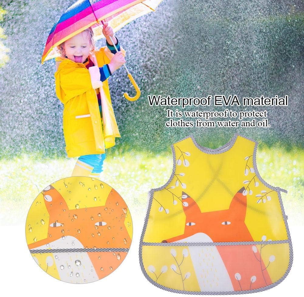 EVA Waterproof Overclothes Feeding Bib for Kids Cute Cartoon Nylon Thin Baby Feeding Apron Soft Lunch Eating Baby Bib for 1-3 Years Old Feeding No Wash (2#) - Image 5