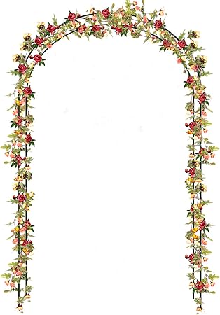 Buyi World Torbogen Garten Rosenbogen Fur Wedding Dekoration Und Garten Fur Kletterpflanzen Wetterfest Und Freistehend Dunkelgrun Amazon De Garten