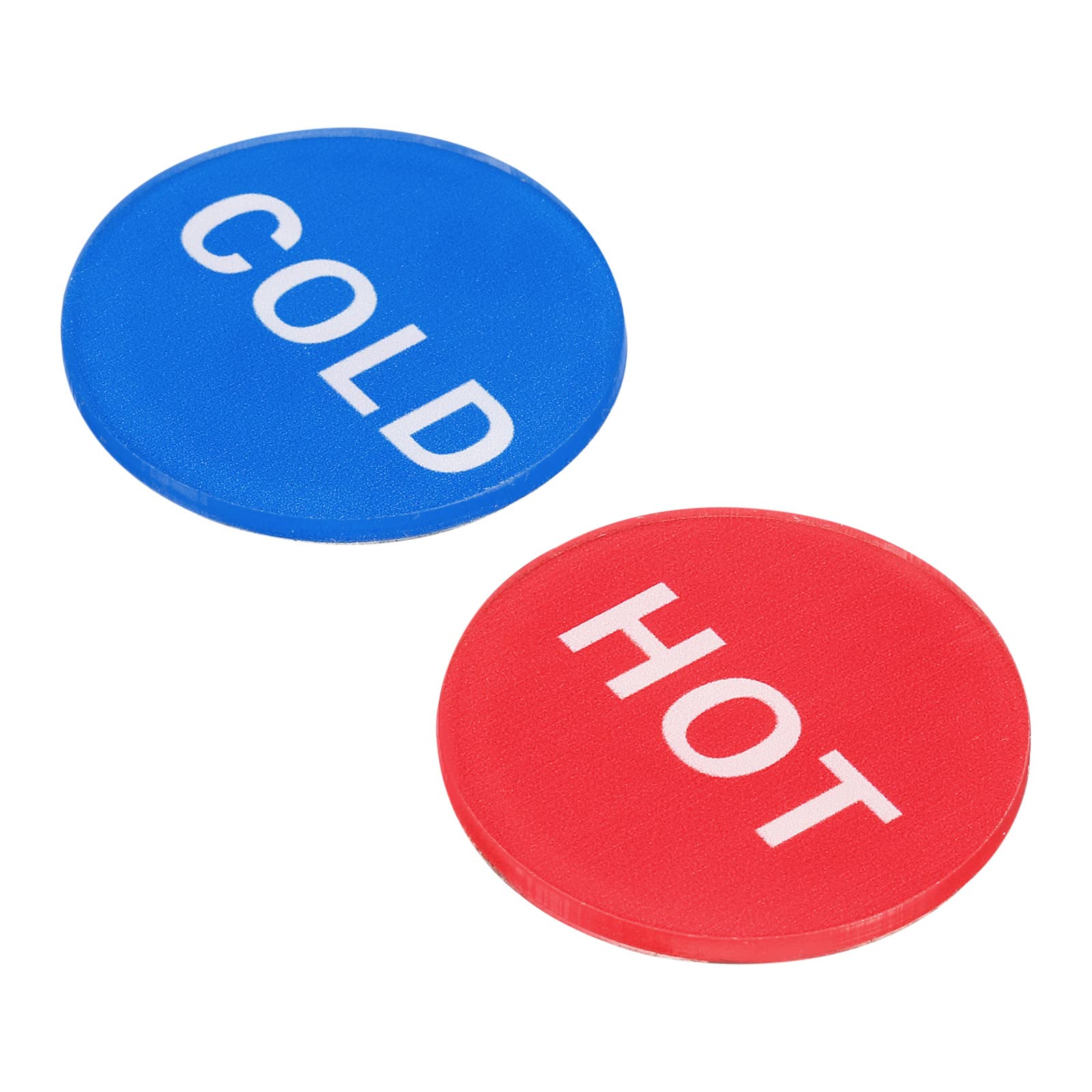 PATIKIL Self Stick Hot/Cold Water Label, 10 Pairs/20 Pack Acrylic Round Sticker Signs for Faucets Sinks, Red/White, Blue/White