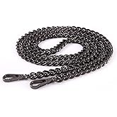 Xiazw 47'' Light Metal Crossbody Purse Chain Straps Replacement for Bag Handbag (Black)