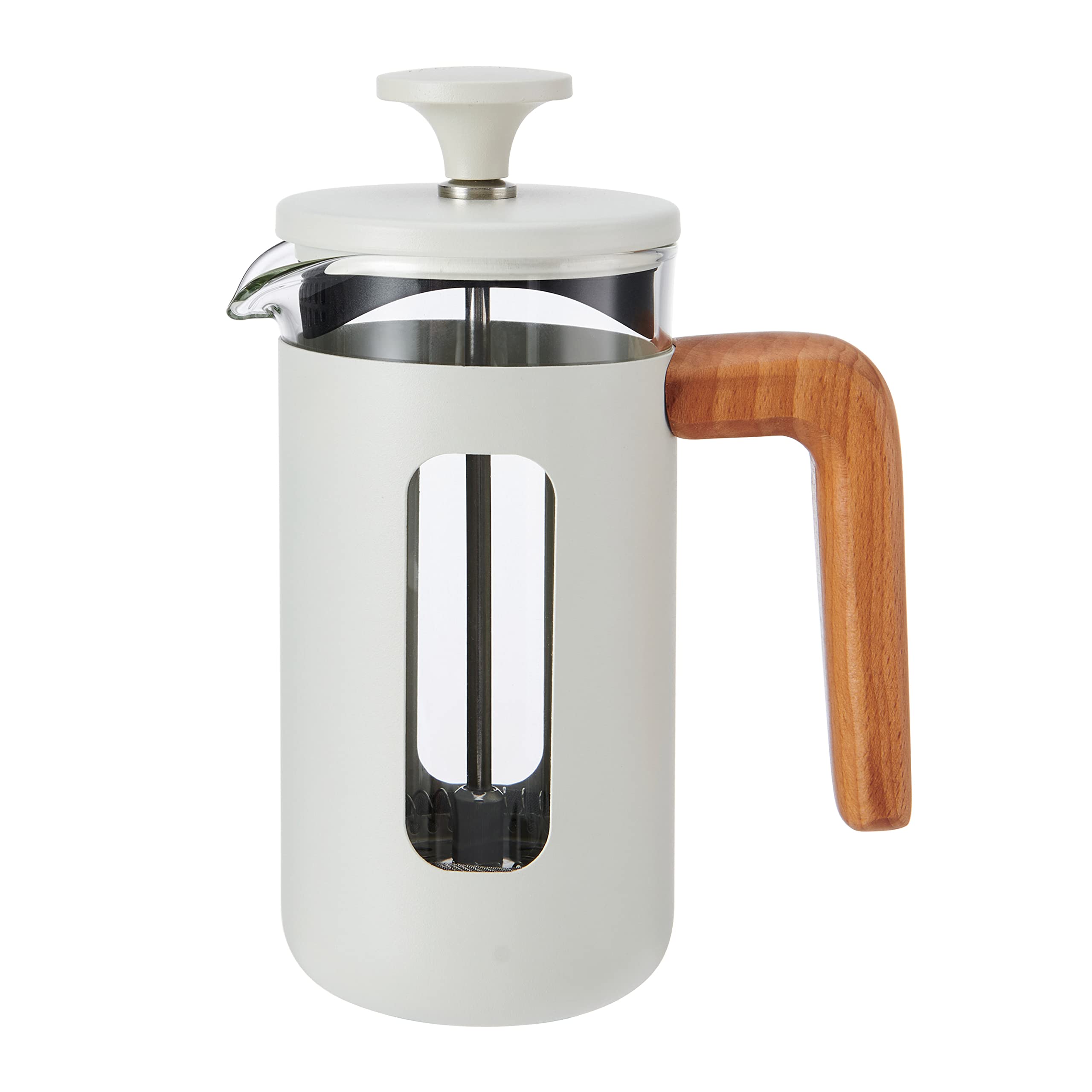 La Cafetière Pisa Cafetière, 3-Cup/35ml, Heat-Resistant Borosilicate Glass and Stainless Steel with Easy-Grip Plunger, Small French Press Coffee Maker for Loose Tea and Ground Coffee, Flint