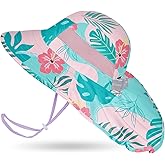 Kids Sun Hat UV Protection Summer Beach Play Hats Wide Brim Neck Flap for Girls Boys