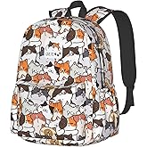 Cute Anime Cat Backpack School Bag Lightweight Bookbag Casual Daypack for Girls Boys Kids Women Men Travel Laptop 16 Inch