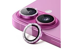 JETech Camera Lens Protector for iPhone 16 6.1-Inch and iPhone 16 Plus 6.7-Inch, Bling Glitter Individual 9H Tempered Glass M