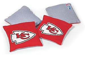 NFL Pro Football Kansas City Chiefs Dual-Sided Bean Bags by Wild Sports, 4 Pack - Premium Toss Bags for Cornhole Sets
