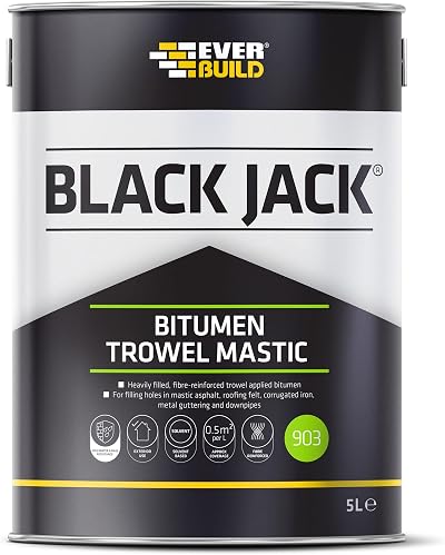 Everbuild Black Jack 903 Bitumen Trowel Mastic Black 1 Litre Waterproofing