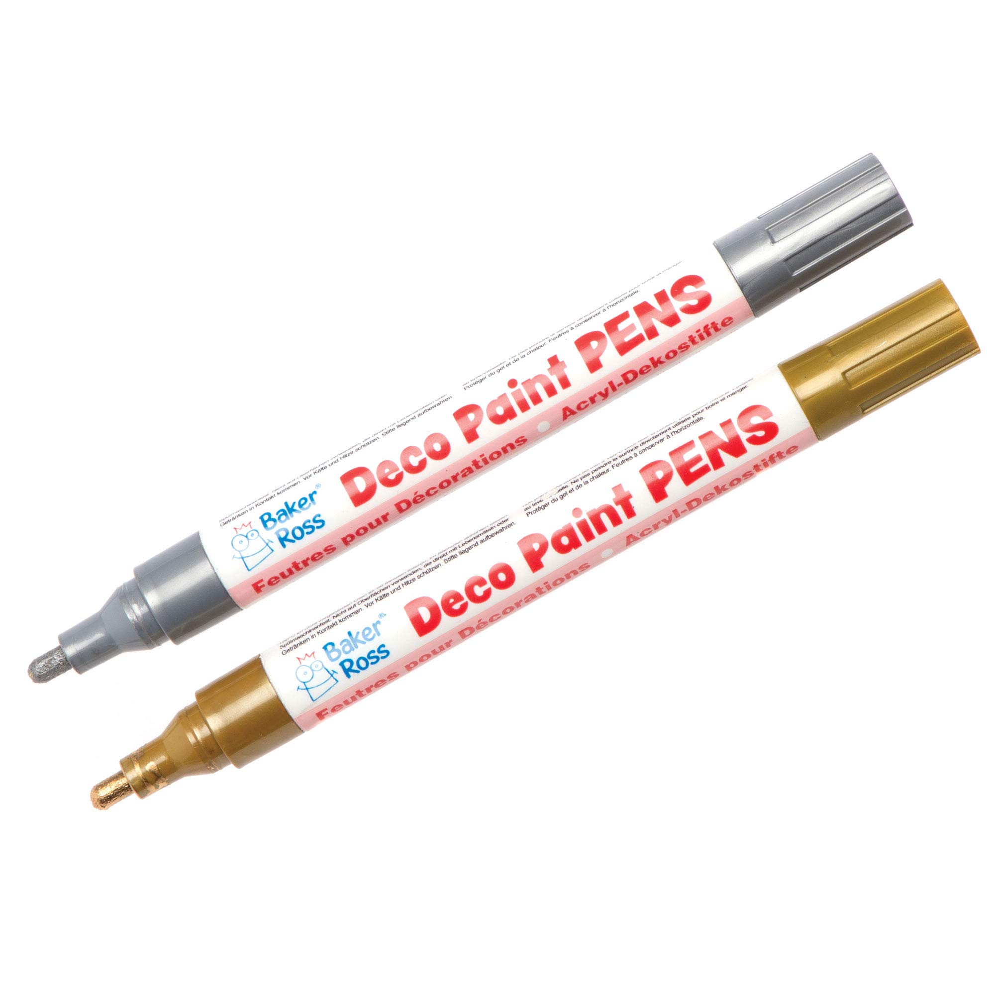 Baker Ross Gold & Silver Deco Pens (Pack of 2) - Arts and Craft for Kids