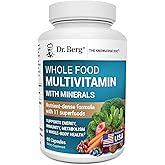 Dr. Berg Whole Food Multivitamin with Minerals - Daily Multivitamin for Men and Women - Includes Premium Whole Food Fruits and Vegetable Blend with Folate, Alpha-lipoic Acid and More - 60 Capsules