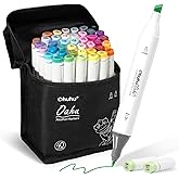 Ohuhu Alcohol Markers - AP Certificated Double Tipped Art Marker Set for Artists Adults Coloring Illustration -Refillable - 40 Colors - Chisel and Fine Dual Tips - Oahu of Ohuhu Markers