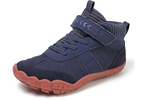 KUBUA Kids Barefoot Shoes Boys Girls High Top Minimalist Zero Drop Sneakers for Tennis Walking Hiking Athletic Little Big Kid