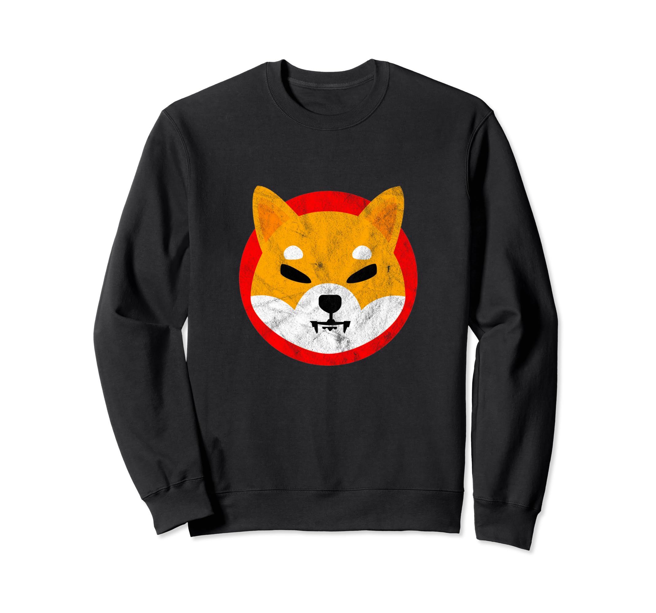 Shiba Inu Distressed Logo HODL Digital Currency Coin Crypto Sweatshirt