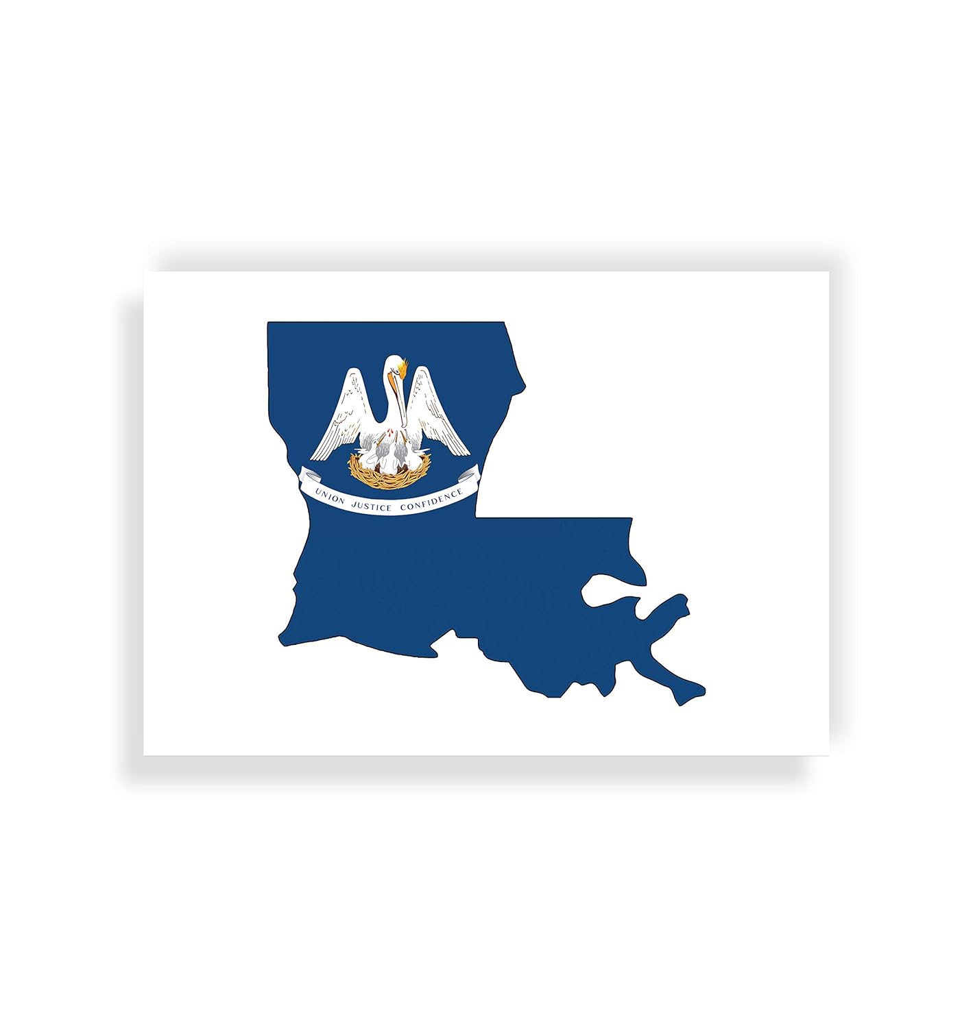 Louisiana Flag Map Poster Travel Print Handmade