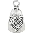 Guardian Bell Celtic Good Luck Bell w/Keyring & Black Velvet Gift Bag | Motorcycle Bell | Lead-Free Pewter | Made in USA