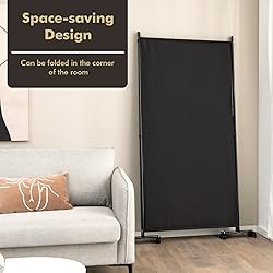 Giantex 3 Panel Room Divider with Wheels, 103''W x