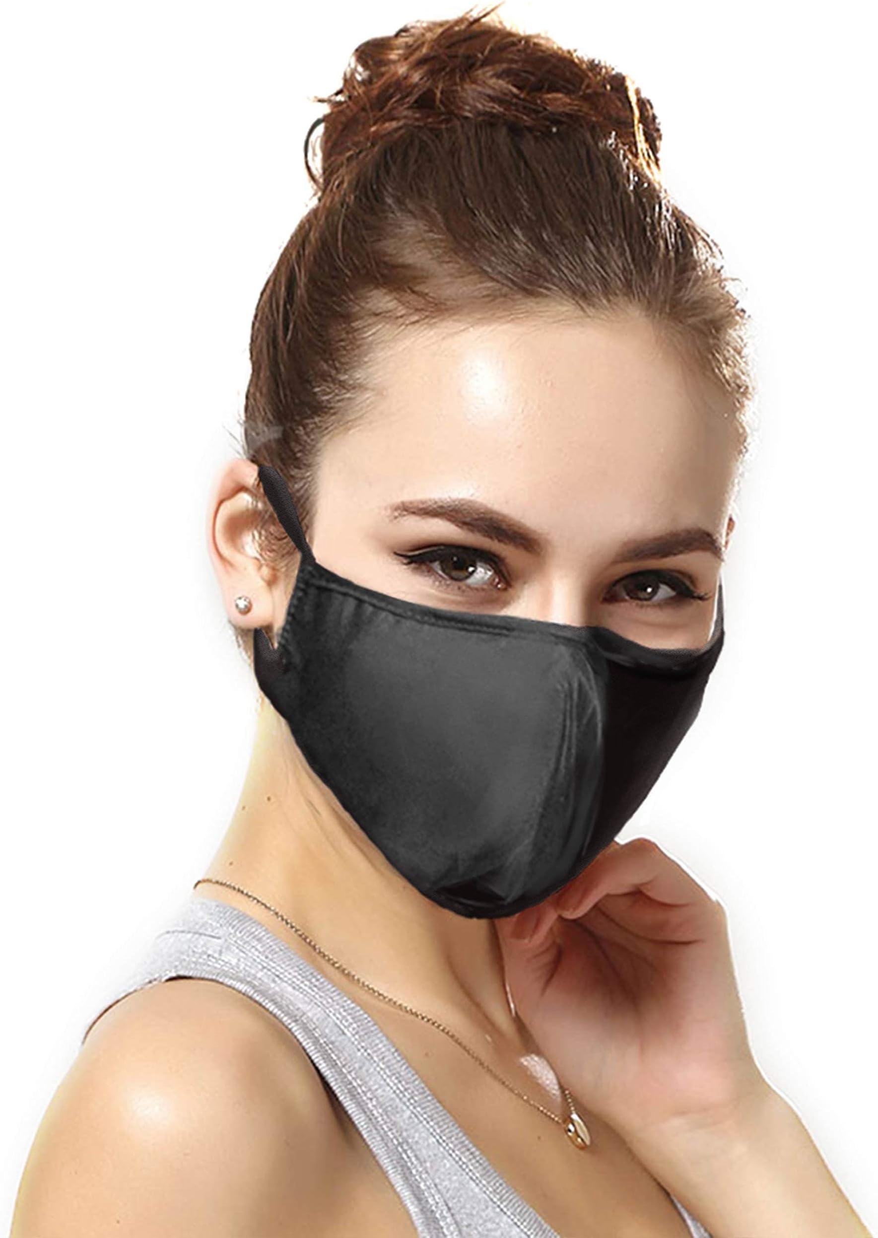 Anti Flu Mask Dust Mask with 4 Filters - Smoke Masks for fire Mouth Mask N95 N99 Carbon Activated Filtration - Reusable Washable Respirator Breathing Mask