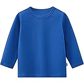 AIWUHE Toddler Long Sleeve T Shirts Cotton Soft Tshirts Boys Girls Basic Tee Undershirts Solid Color Crew Neck Tops 1-6Y
