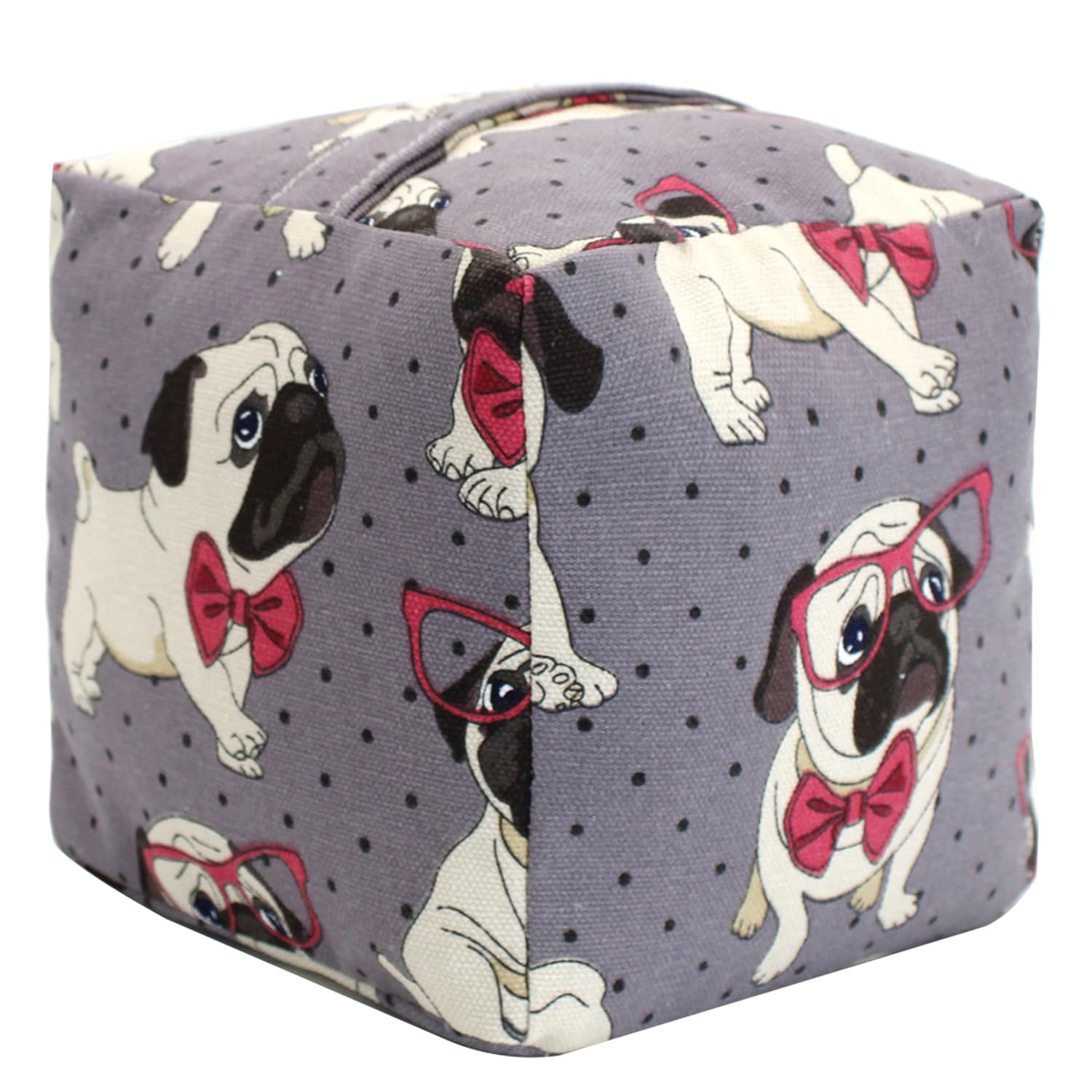 Decorative Door Stopper, Weighted Fabric Door Stopper with Handle, Heavy-Duty Square Door Floor Stop for Bedroom, Living Room, Interior, Doors (Dog)