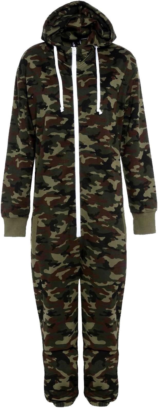 Mens Camo Camouflage Onesie Hooded Zip Onesies Playsuit All in One Piece Jumpsuit Nouvelle Adult onesie Size Aztec Print Hoodie