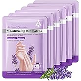 6 Pairs Hand Masks Moisturizing Gloves, Hydrating Hand Mask Moisturizer Gloves Care for Dry Cracked Hands, Smooth Long Lasting Soft Firming Hand Mask Gift Set for Men Women(A)